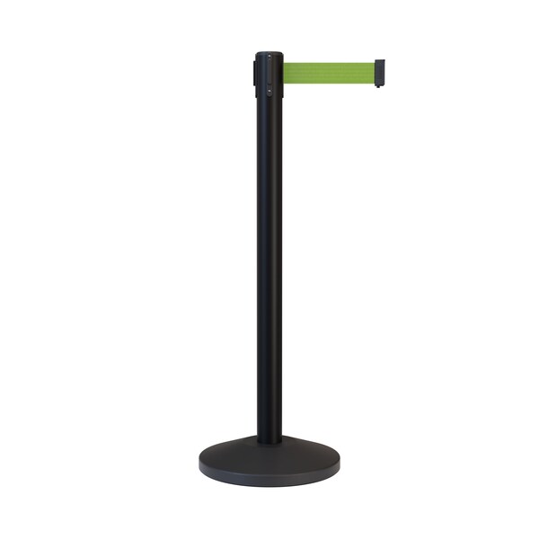 Montour Line Stanchion Belt Barrier Black Post 9ft. Olive Belt ES400-BKPO-OL-ML-90 - main